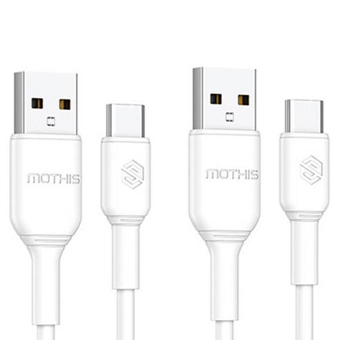 이안 C타입 USB 케이블, 2개, 화이트, 1m