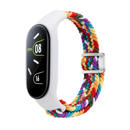 SujuNex 샤오미 미밴드 3/4/5/6/7 전용 우븐 스트랩 - Mi Band 3/4/5/6/7 Compatible Woven Strap, 16# 무지개, 1개