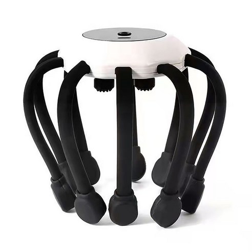 Izeriel 전동 두피 마사지기 머리 마사지기 무선 진동 머리 맛사지기 USB 충전 피로회복 안마기, 블랙