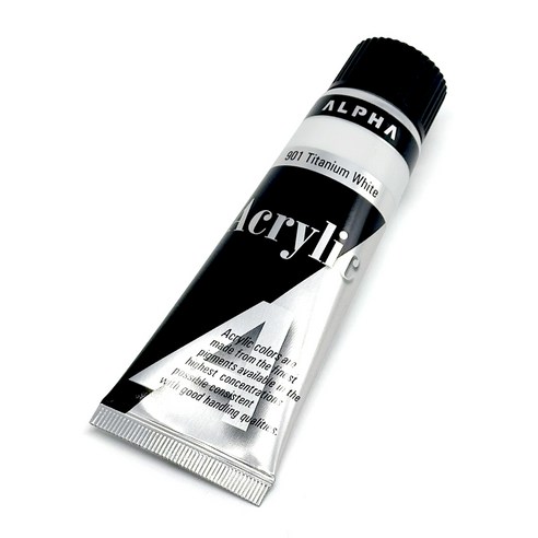 알파 전문가용 아크릴물감 50ml, 901(1) Titanium White