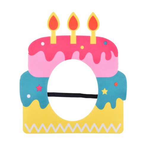 플레이잼 아기 생일 케이크 가면, 1개, 핑크 케이크 가면