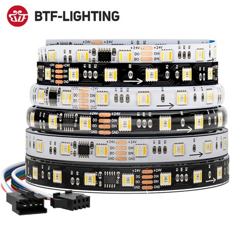 WS2805 픽셀 LED 스트립 조명 RGBCCT 5 in 1 주소 지정 가능 LED 조명 이중 신호 RGB WW CW ...