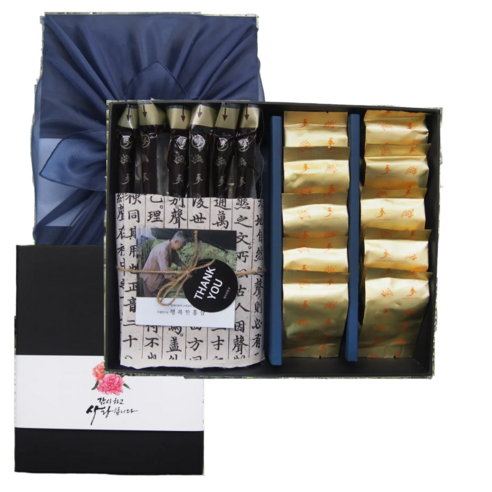 행복한 홍삼 국산 고려 홍삼 정과200g+홍삼 절편200g 답례품 선물 세트 보자기(네이비+노리개)+쇼핑백, 1개, 400g