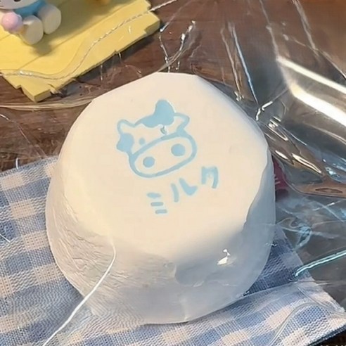 [소우유 푸딩 수제 말랑이] 꺼만말 힐링 촉감 주물럭 스트레스해소 피젯토이 데스크토이, 1개, 블루