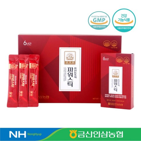 백제금산인삼농협 삼지원 6년근 홍삼농축액 파워스틱 10mlx30포 홍삼진액 선물세트, 10ml, 1박스