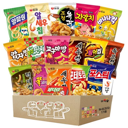 농심 과자 선물세트+농심 새우깡 변색컵(한정), 1박스, 17종