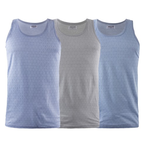 트라이 남성 순면 민소매 실켓 런닝 메리야스 난닝구 퍼스트 3매입 패턴A