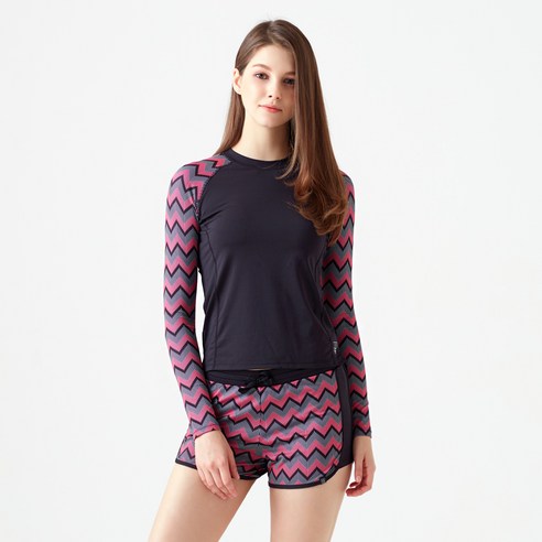베이직엘르 나그랑 티셔츠 레귤러핏 래쉬가드 상하세트 BEL-R293K