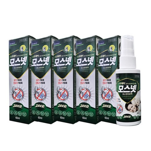 동국제약 모스넷 프로액 모기진드기 기피제, 5개, 1개입, 60ml