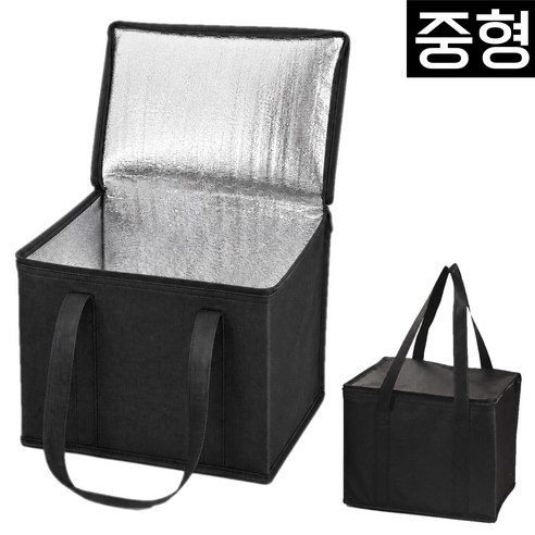 원앤미 접이식 보온보냉가방 보냉백, 1개, 블랙