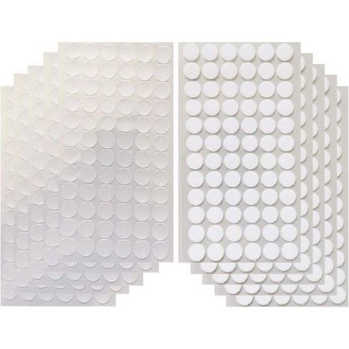 Vkey 700pcs (350쌍) 직경 1.5cm 투명 끈적끈적한 뒷면 얇고 투명한 점 접착 후크 및 루프 코인 테이프 포함 ...
