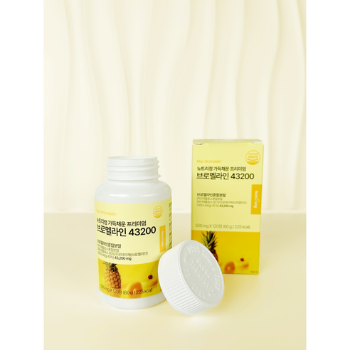 뉴트리정 가득채운 프리미엄 고함량 브로멜라인 43200 파파인 파인애플 식약처 인증 120정, 1개 이미지 2