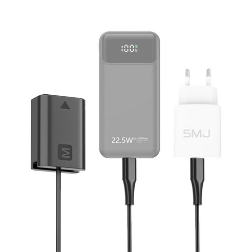 SMJ NP-FW50 20W전용 끊김없는 C타입 더미 소니 미러리스 상시전원 배터리 5천만보상, SMJ DM-CFW50 더미 배터리, 1개