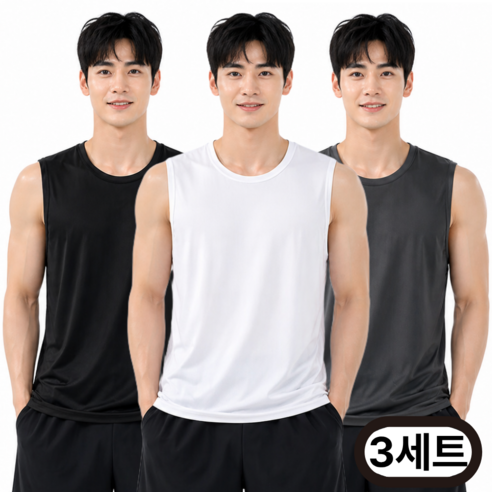 다엔젤 1+1+1 남자 여름용 통기성 메쉬 냉감 쿨나시