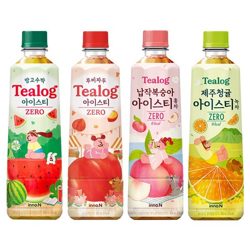 티로그 아이스티 제로 500ml)망고수박6+납작복숭아6+제주청귤6+루비자두6 총24개
