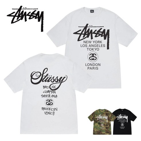 스투시 월드 투어 반팔 티셔츠 남성 여성 공용 STUSSY TEE 정품