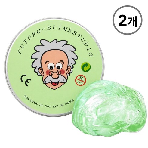 KC인증 퍼티 슬라임 박사퍼티 손에 안 묻는 유리퍼티, 그린, 45g, 2개