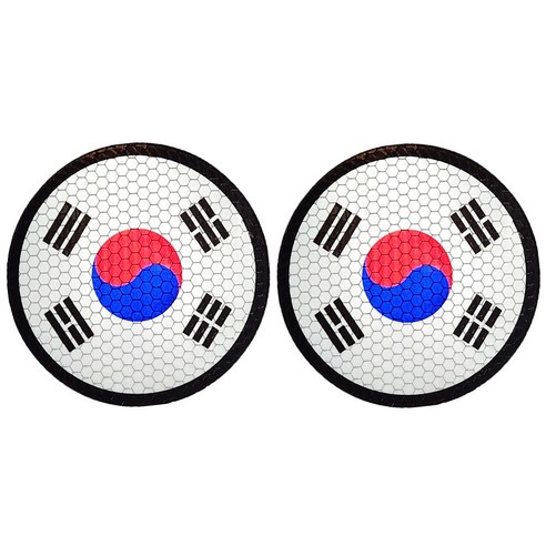태극기 원형 고휘도반사 스티커 차량용 대한민국 2개1세트, 1개, 혼합