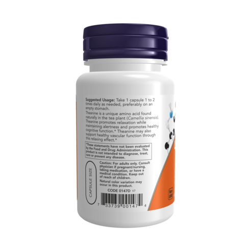 나우푸드 L-테아닌 200mg 베지 캡슐 60정, 1개 이미지 3