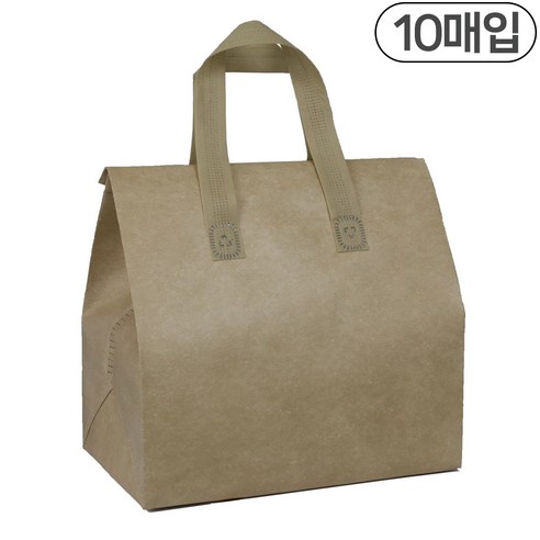 세모쇼핑백 부직포 일회용보냉백 은박 보냉팩 케이크 보냉가방, @10매입@, 크라프트