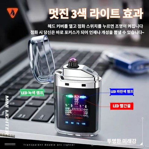 선물 포장 사이버펑크 플라즈마 라이터 충전식 LED 아크 불꽃 라이트 USB C타입 충전 캠핑용 방풍 라이터 스트레스 해소 장난감 이미지 3