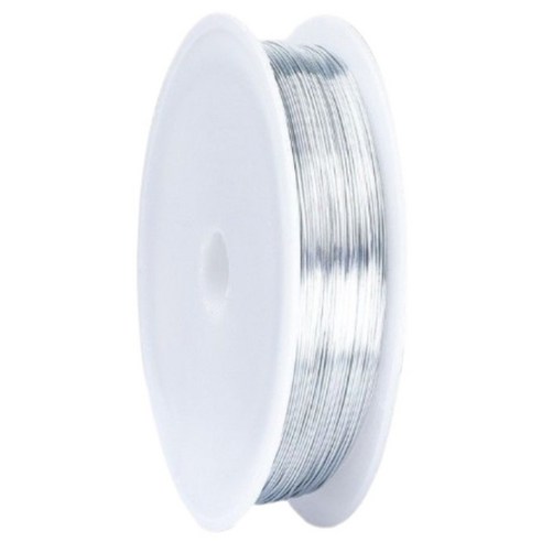 부드러운 철 와이어 0.3mm x 50m, 02 실버, 1개