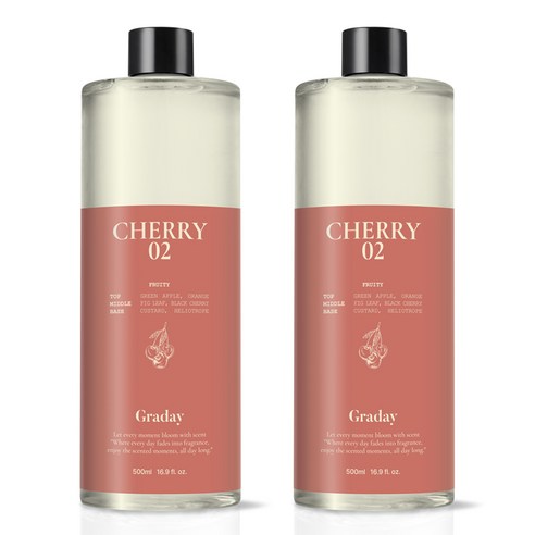 그라데이 디퓨저 리필액 500ml × 블랙체리 02 × 2개, 개당 용량 × 향 × 수량 섬네일