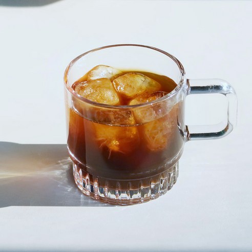 베네바 손잡이 글라스 머그컵 270ml, 2개, 투명
