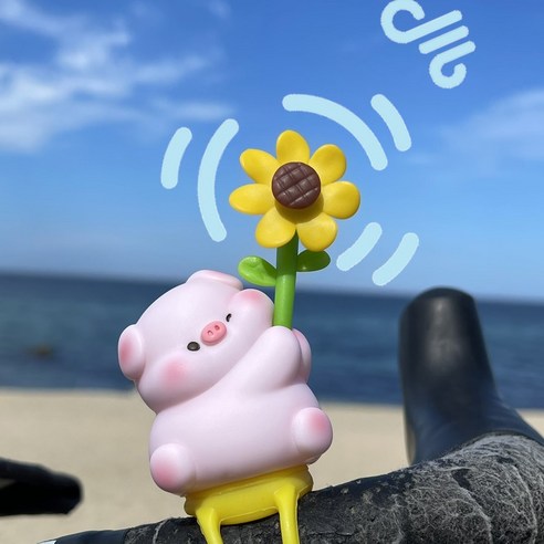 자전거 오토바이 킥보드 악세사리 바람개비 소품, 1개, 5. 꿀꿀2 꽃바람