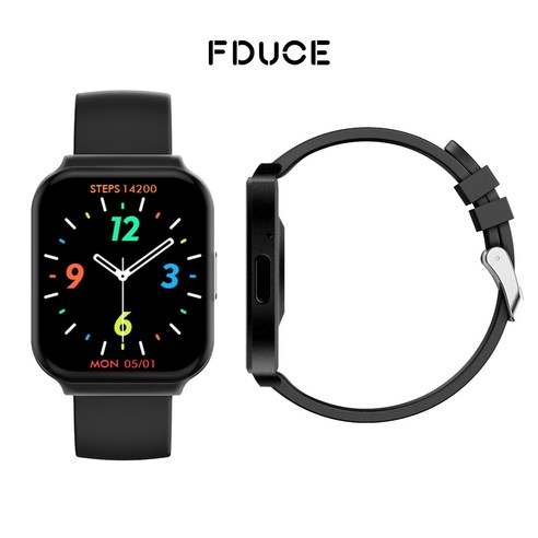 FDUCE T13 스마트워치 통화가능 웨어러블 1.75인치 t13 초슬림, 블루투스, 4.445cm, 블랙