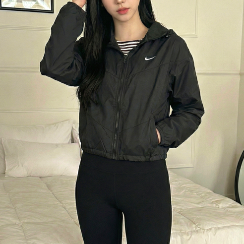 나이키 여성 바람막이 우븐 재킷 UV차단 후드 집업 러닝 등산 점퍼 아우터 우븐 크롭