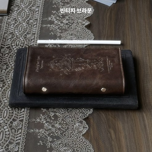 sAmue 빈티지 바인더 노트 6공 앤틱 A6 다이어리, 1개, 빈티지 브라운
