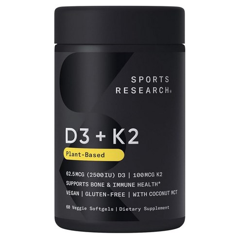 스포츠리서치 D3 62.5mcg + K2 100mcg 베지 소프트젤 솔직 후기 | 실사용자 리뷰 분석 - 상품 이미지 1
