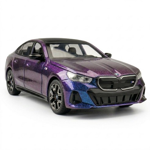 마이카 다이캐스트 합금 1:24 BMW i5 M60 모델 자동차 모형 피규어 장식, 1개, 03.퍼플