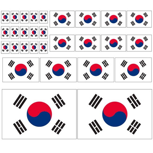 대용량 태극기 차량 스티커 세트 29개 구성 방수재질, 1개