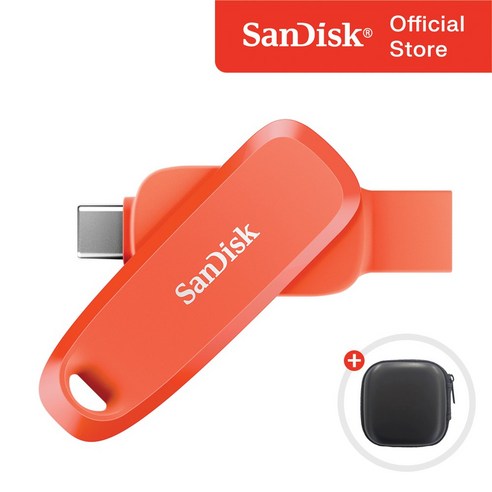 샌디스크 USB 3.2 Gen1 메모리 C타입 OTG SDDDC6 오렌지 + 케이스 패키지, 1개, 32GB