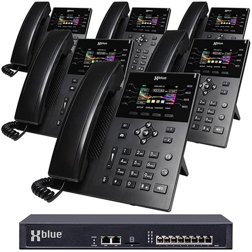 [ 1809795 ] XBLUE QB2 시스템 번들 IP8g IP 폰 6개 자동 전화 교환 음성 메일 휴대폰 및 원격 확장 통화 ...