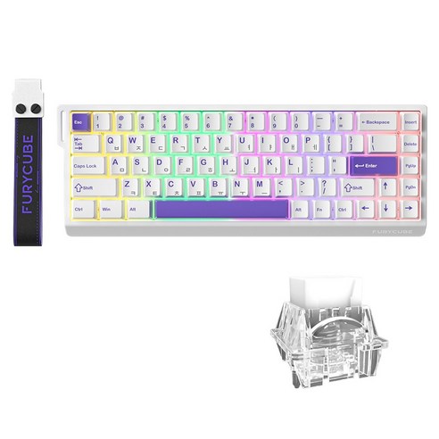 FURYCUBE M68HE 8k 래피드 트리거 자석축 게이밍키보드 ace 68 기계식 우팅 e-sports, 마그네틱축(자석축), M68 HE, 아르테미스 화이트