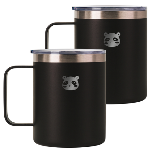믿추 스텐 머그컵 텀블러 보온보냉, 블랙, 400ml, 1개