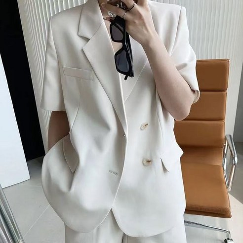 루스리더 여성 여름 루즈핏 반팔 블레이저 반바지 투피스 V318
