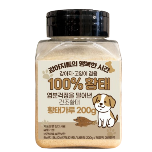 강행시 100% 황태 건조 저염처리 황태가루 200g, 1개