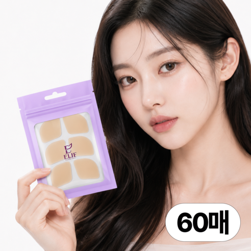 엘리프 누운귀 테이프 귀 교정 스티커, 60개, 스킨