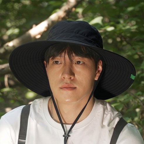 박스비 햇빛차단 대두 등산 낚시 캠핑 모자 벙거지모자 챙모자, 블랙
