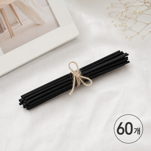 LSmall 디퓨저 리드 섬유스틱 리필 대용량 세트 20cm, 60개입, 1개, 블랙