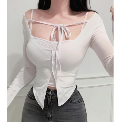 히또리 T4942 패미닌 글램 나시 슬림 가디건 세트