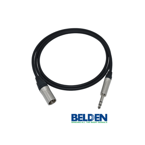 벨덴 50974 뉴트릭 XLR 수 to TRS케이블 스피커케이블 밸런스 캐논 음향 검정 1m이상, 1m
