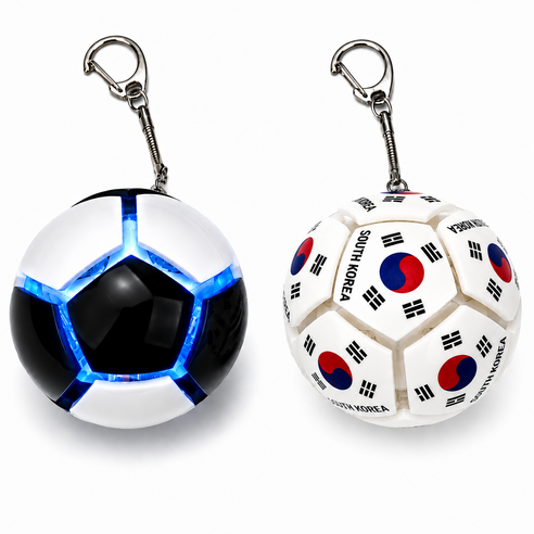 축구 버튼볼 키링 스트레스 해소 피젯 토이, 블랙화이트 LED, 1개
