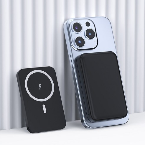 WOWWAY 맥세이프 호환 보조배터리10000mAh 대용량 초고속충전 PD+QC 3.0 기내용 C타입 무선 보조밧데리, 1개, 블랙