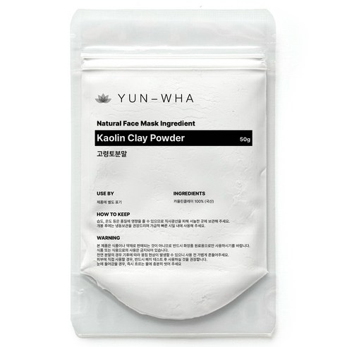 Yeonhwa Cheonyeon Pack Goryeongto Powder Pack Kaolrinkeulre Eolgul Pack Powder , 1 Pack , 1 Pack (연화 천연팩 고령토가루팩 카올린클레이 얼굴팩가루, 1개입, 1개)