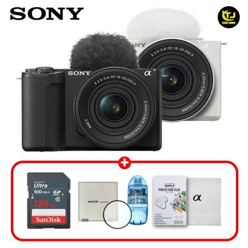 소니 정품 ZV-E10K / 128G+MCUV필터+리더기+잘라쓰는보호필름+극세사융 /TJ, 블랙